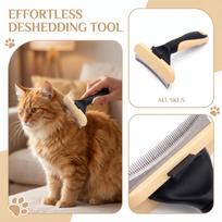 Brush for Shedding and Grooming, Fine Tooth Pet Comb for Cats and Dogs S smėlis