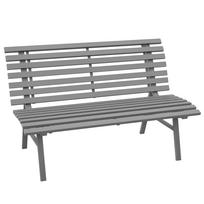Garden Bench Park Bench, Slat Design, Weather-Resistant, Aluminum, 123 x 67 x 79 cm, Gray 123 x 67 x 79 cm pilka