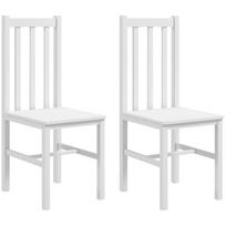 Set of 2 Kitchen Chairs Dining Chairs Chairs, Solid Wood, Modern Design, 38.5 cm x 47.5 cm x 99 cm, White 47.5 x 38.5 x 99 cm balta