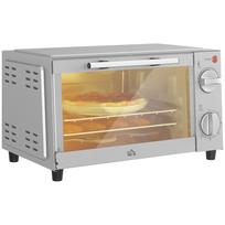 Mini Oven, 9 L Mini Oven with Baking Tray, Grill Rack, with Adjustable Temperature and Cooking Time, Stainless Steel, Silver 35 x 24.6 x 20 cm sidabras