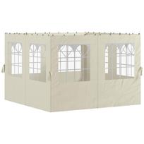 Gazebo Side Walls, 4 Side Wall Panels for Garden Gazebo, with Zipper, 3 x 3 m Gazebo, Cream White 302 x 1 x 205 cm