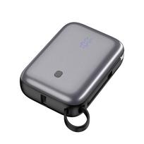 PLATINET POWER BANK 10000 mAh 20W PD WITH CABLE MINI SIZE LED GRAY [46011]