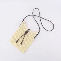 Yogodlns vasarinis šiaudinis pečių krepšys moteriškas rankų darbo paplūdimio krepšys Bohemian Rattan Crossbody Bag Kelioninė austinė Messenger rankinė Bolsas 19x21cm smėlis