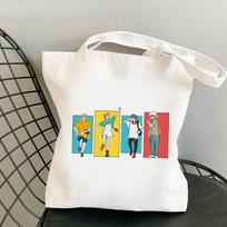 Jujutsu Kaisen pirkinių krepšys medvilnė daugkartinė rankinė pirkinių krepšys cabas bolsa compra bolsas ecologicas audinio maišelis tissu 24*26cm