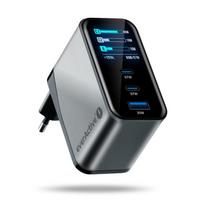 „everActive GaN LCD SC-670Q PRO“ įkroviklis su USB lizdu ir 2x USB-C PD PPS QC4+ 67W