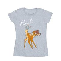 Disney Womens/Ladies Bambi Butterfly Tail Cotton T-Shirt XL pilka
