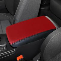 Soft Leather Armrest Cover For Honda Civic 11th 2024 2024 Car Center Control Armrest Box Surface Cover Trim PU Accessories raudona