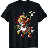 Quetzalcoatl T-Shirt Aztec God Deity Feathered Serpent Tee T-Shirt S juoda