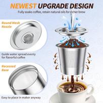 Reusable Stainless Steel Coffee Machine Filter Compatible With Coffee Capsules One Size gray