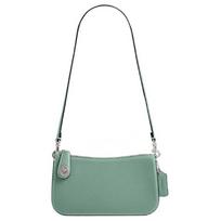 Coach Penn 21 Silver Trim Detachable Shoulder Strap Turnlock Zipper Closure Leather Shoulder Bag Small Women shoulder bag Sea-Blue CM581-LHAQM Basic Set (Bag+Dust Bag)