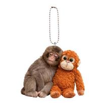 Monkey Keychain 2D Acrylic Cute Monkey Holding Plush Toy Hanging Pendant for Backpack Purse Car Keys Aceessory 4