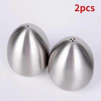 2pcs/4pcs Stainless Steel Pepper Shaker Egg Shaped Salt Shaker Set Seasoning Organizer Cooking Tools