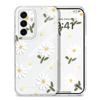 Grakščios ramunėlės Skaidrus telefono dėklas Samsung Galaxy A57 A56 A55 A37 A36 A35 A26 A25 A17 A16 A15 A07 A06 A05 Minkštas TPU dangtelis Samsung A15 4G gray