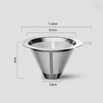 304 Stainless Steel Coffee Funnel Fine Mesh Double Layer Coffee Accessories Reusable Conical Coffee Filter Practical and Durable