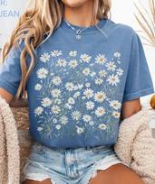 Daisy Flower Shirt Wildflowers Shirt Floral Tee April Birth Flower Gift XXL