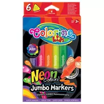 Flomasteriai  JUMBO, 6 neoninių spalvų
