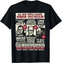 Horror Movie Monsters Frankenstein Spooky Vintage Halloween T-Shirt XXL