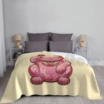 Blanket Hanami Maneki Neko : Ai 1327 Ai Maneki Neko Lucky Beckoning Cat Day Sun Pink Pattern Size: 75*100cm, Weight: 230 GSM