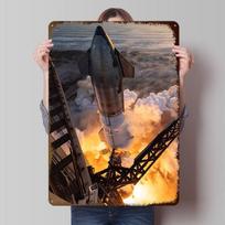 Starship Spacex Skrydis Skardinės Plakato Pritaikomas Sienų Menas Retro Vintažiniai Metalo Ženklai Namų Kambario Miegamojo Dekoravimui Sodas 20X30CM