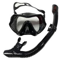 Adult Snorkeling Mask Dry Snorkel Set Pool Sea Diving With Anti-Fog Tempered Glass Silicone Frame Default Option
