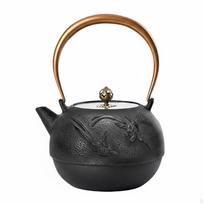 Cast Iron Teapot Uncoated Japanese Traditional Even Heating Distribution Stovetop Tea Single Pot