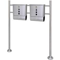 Double boîte à lettre sur support en acier inoxydable