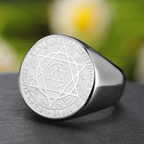 Dawapara Talisman Seal Solomon Ring Hexagram 12 Constellation Kabbalah Prosperity Good Health Amulet Stainless Steel Jewelry 8