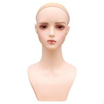 Hairpiece Display Head Makeup Look Manikin with Shoulders Smooth Surface Bust