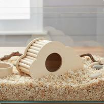 Airy Hamster House Silhouette Shaped Hideaway Cage Landscaping Wooden for Dwarf