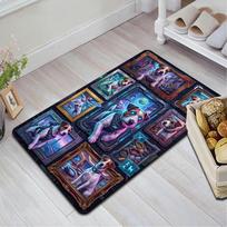 Cybernetic Canine Compilation Pattern Rug Floor Mat for Living Room or Bedroom Soft and Comfortable Carpet a Gift for Birthday and Holiday. 40x60cm( 15x23in ) įvairiaspalvis