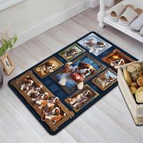 Saint Bernard Puppies Adventure Pattern Rug Floor Mat for Living Room or Bedroom Soft and Comfortable Carpet a Gift for Birthday and Holiday. 40x60cm( 15x23in ) įvairiaspalvis