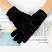 Party Winter Autumn Soft Solid Warm Full Finger Mittens Elastic Gold Velvet Gloves Driving Gloves juoda