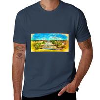 Bridges Over Brazos River In Waco Texas Digital Painting Tshirt Basic Tee Shirt For Everyday Outfit S