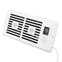 Register Booster Fan Quiet 10 Speeds LCD Display Timing Button Remote Control Register Vent Booster Fan for 4x10inch Hole HVAC System ABS