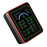 Air Quality Meter 18 in 1 CO2 TVOC HCHO PM2.5 PM10 Temp Humid Detect Tester Indoor Battery Powered Data Storage Black Color: Black