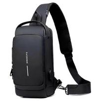 Men'S Chest Bag - Anti-Theft Crossbody Sling with USB Charging Port, Sport & Travel Messenger Pack less