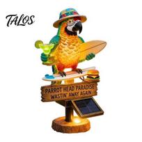 Parrot Garden Light Solar-Powered Light, Waterproof Stake Lamp with Auto Animal Sculpture On/Off, Bird Decorative for Outdoor Patio Pathway