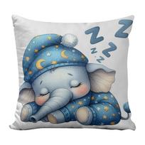 11CT Cotton Sleeping Elephant Cushion Cross Stitch Creations 45x45cm Cross Stitch Stamped Pillow Cover Kit for Adults Beginners