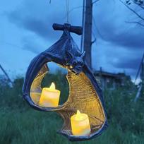 Bat Wall Sconce Candle Holder Waterproof Resin Wall Hanging Sculpture Halloween Bat Candle Rack for Halloween Party Decoration China Mainland