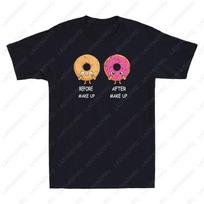 Funny Before After Make Up Donut T-shirt L