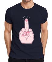 Naughty Middle Finger Heart Pink Sarcastic Gift Unisex Unisexs Tshirt S