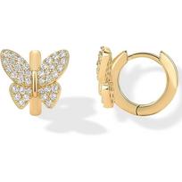 Cercei Dama Flutter Butterfly Earrings 18K Gold Plated Silver Jewelry Women's Fashion Gift Golden