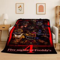 Horror Game F-FNAF Freddy Soft Flannel Throw Blanket,Warm Cozy Blanket for Bed,Couch,Sofa,Bedroom,Living Room,Travel,Picnic 75x90cm