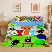 Music Sprunki Incredibox Game Soft Flannel Throw Blanket,Cozy Blanket for Bed,Couch,Sofa,Bedroom,Living Room,Travel,Picnic kids 75x90cm