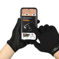 Cycling Gloves, Long Finger, Full Finger, Shock-Absorbing, Spring And Autumn Season, Touchscreen Compatible, Black, Size L