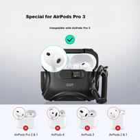 ESR Compatible AirPods Pro 3 Case, MagSafe Magnetic Safety Lock Earphone Case, Wireless Charging Compatible, Shockproof Case, Black