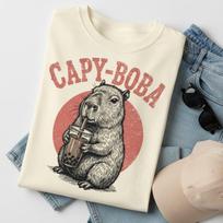 Boba Tea Capybara Shirt, Cute Capybara Drinking Bubble Tea Shirt, Bubble Tea Capybara vintage style T-shirt L