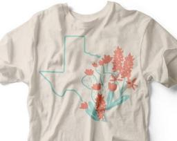 Texas Cactus Flower | Cream Classic Crew | T-Shirt L