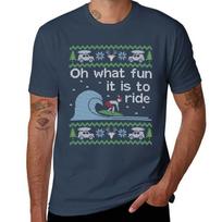 Ugly Christmas Sweater Surfer Surfing Surf TShirt Casual Streetwear Short Sleeve Tee S