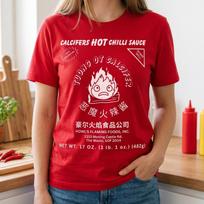 Calcifer Hot Sauce Shirt, Anime Sriracha Parody Tee, Howls Moving Castle Inspired Fire Demon Tshirt, Funny Ghibli Foodie Gift M